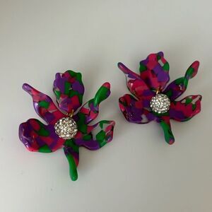 Net Lele Sadoughi small  crystal lily earrings